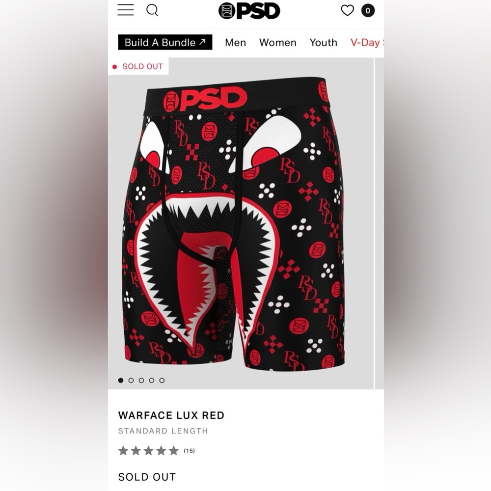 New PSD Warface Lux Red SOLD OUT ONLINE Men’s Boxer Briefs